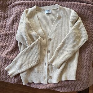 Shaker stitch cream cardigan